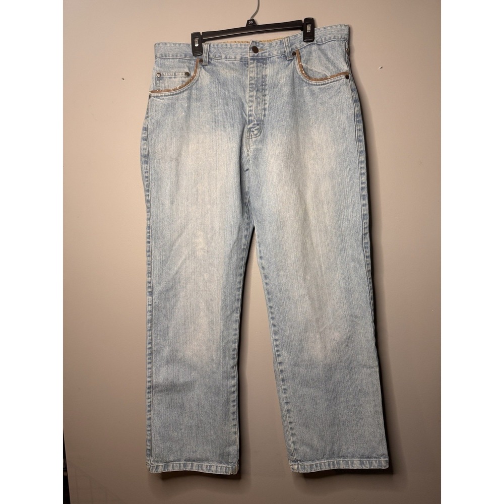 Vintage Z Cavaricci Jeans Womens 36" Waist Acid Wash Western Trim 90s‎ High Rise